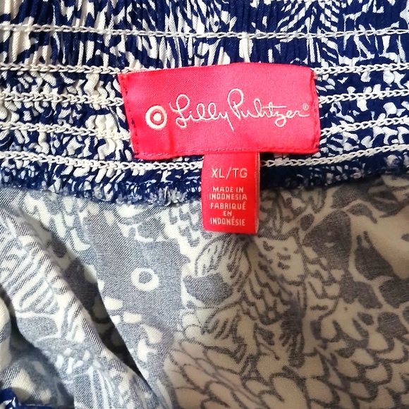 Lilly Pulitzer Blue and White Fish Pattern Jumpsuit Strapless Size XL - Picture 7 of 9